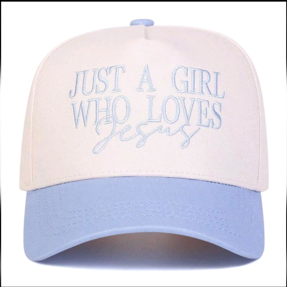 Women's Off White  and Blue Women's Cap